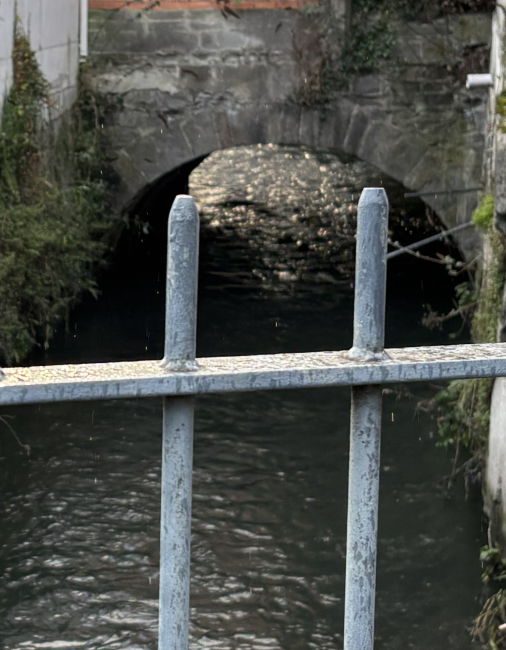 Property beside a river with masonry river walls in Dublin
